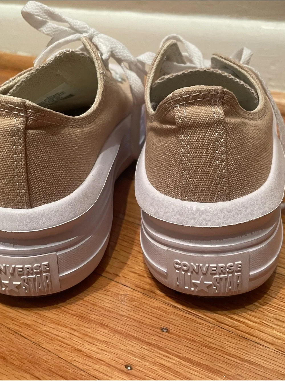 Converse All Star Platform Low Top Sneakers - Beige White